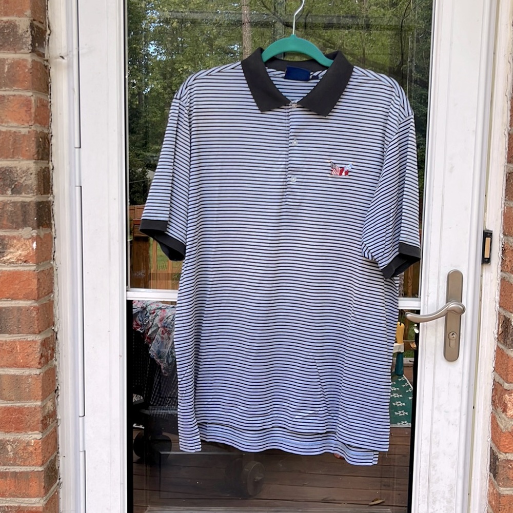 Bobby Jones Golf Polo. Size M. Blue & Black stripes